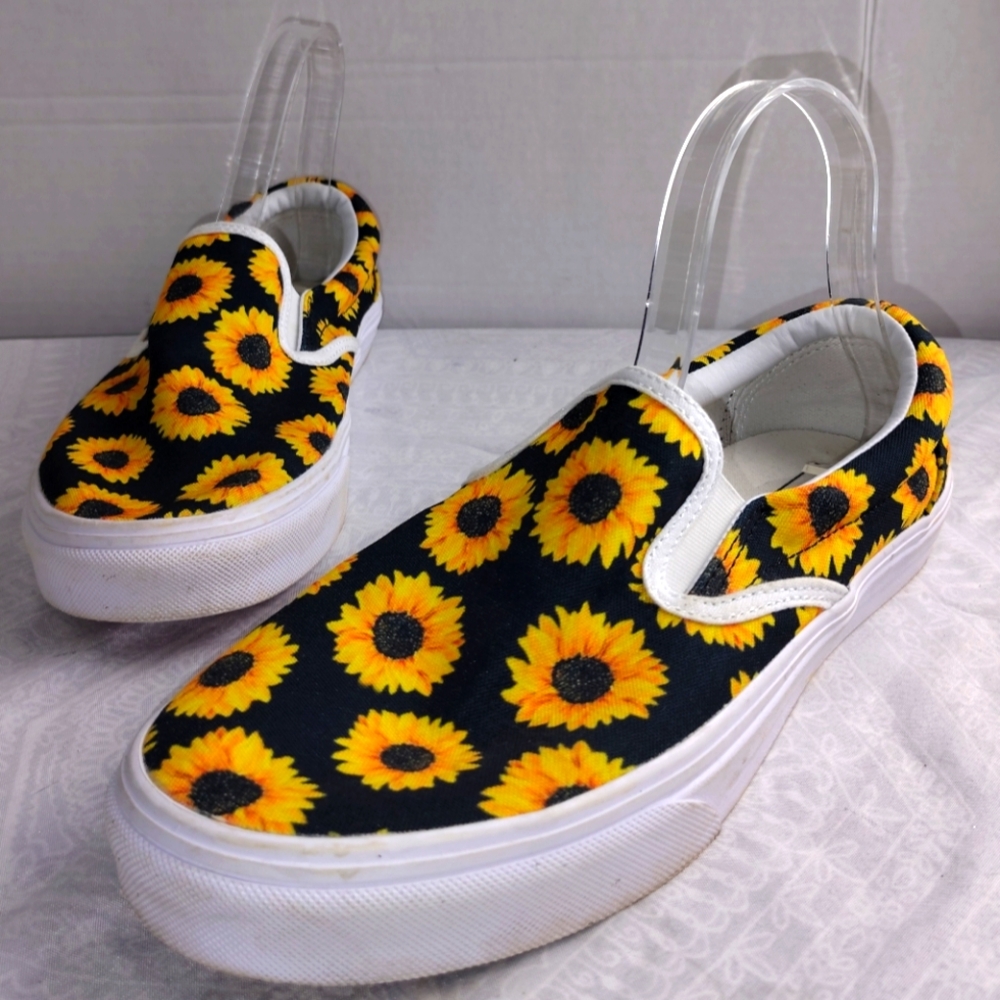 Sunflower Canvas Slip-On Sneakers Summer Chunky Platform Rise SZ 9.5 Floral Y2K